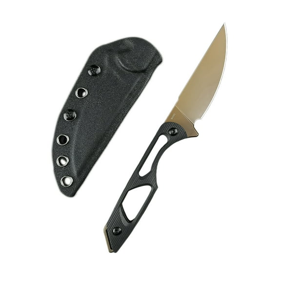 Fixed Blade Outdoor Knife, D2 Steel Blade, G10 Handle, Full Tang with Sheath, EDC Knife for Camping, Hiking