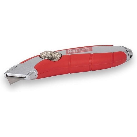 Fixed Blade Utility Knife, Durable Zinc Construction, Rubber-Coated Grip Handle, 015-009