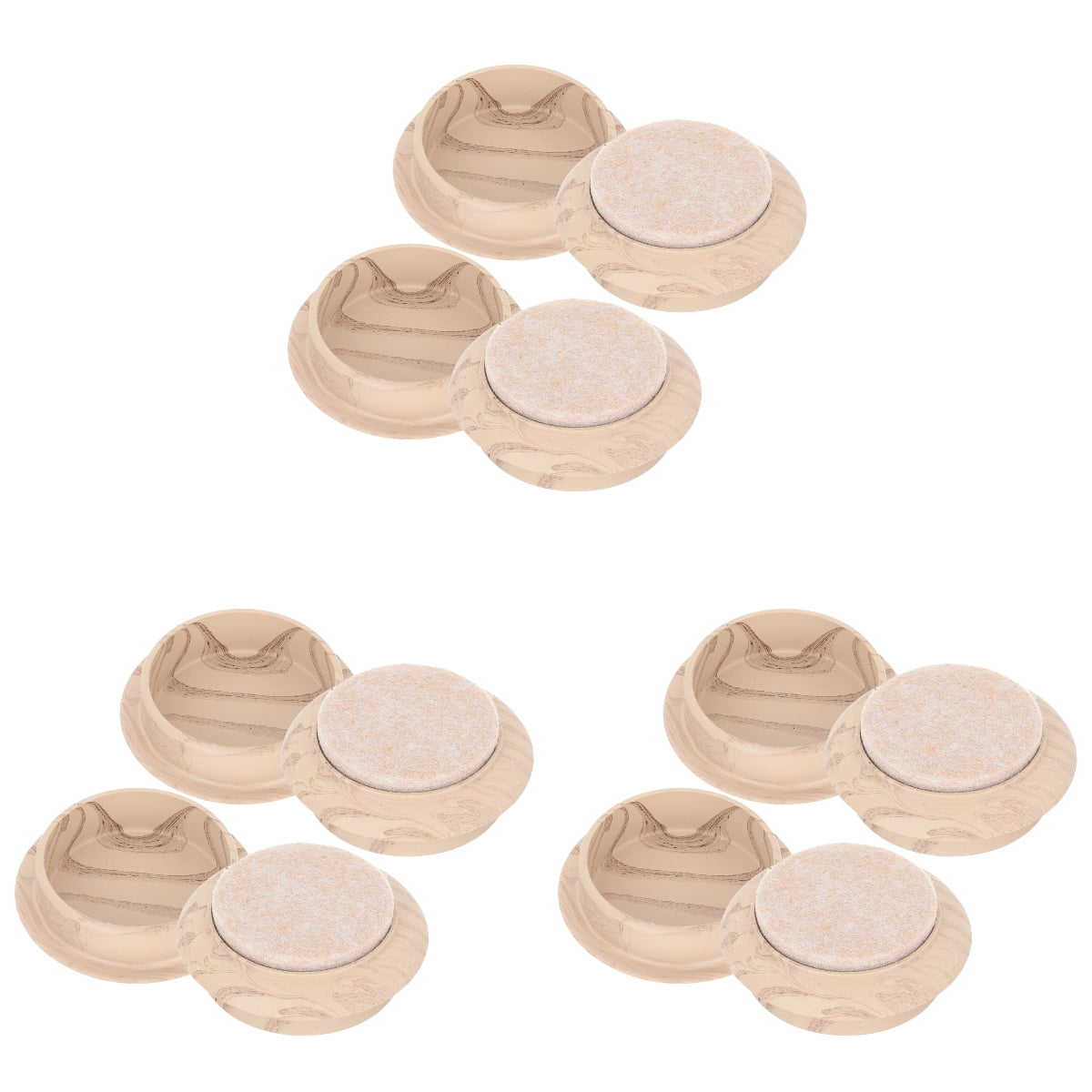 Fixed Caster Cup 12 Pcs Furniture Casters for Hardwood Floors Cups Rug Table Legs Slider Plastic