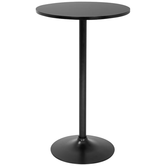 Fixed Height Black Round Bistro Pub Table 40 Inch Cocktail Bar Table For Home Dining