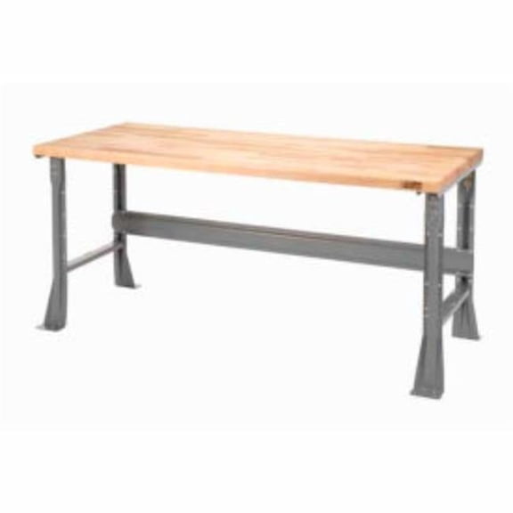 Fixed Height Workbench with Flared Leg, Maple Square Edge - Gray - 48 x 30 x 34 in.
