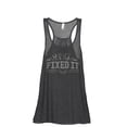 thumbnail image 1 of Fixed It Women's Fashion Sleeveless Flowy Racerback Workout Yoga Tank Top Charcoal Grey Large, 1 of 3