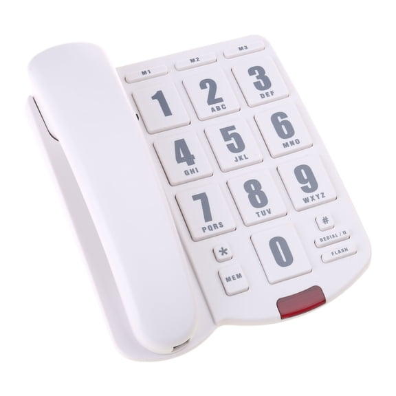 Big Button Landline Phone Desktop Telephone Loud Ringtone Fixed Home Phone for Elderly and Visually Impaired PK3000