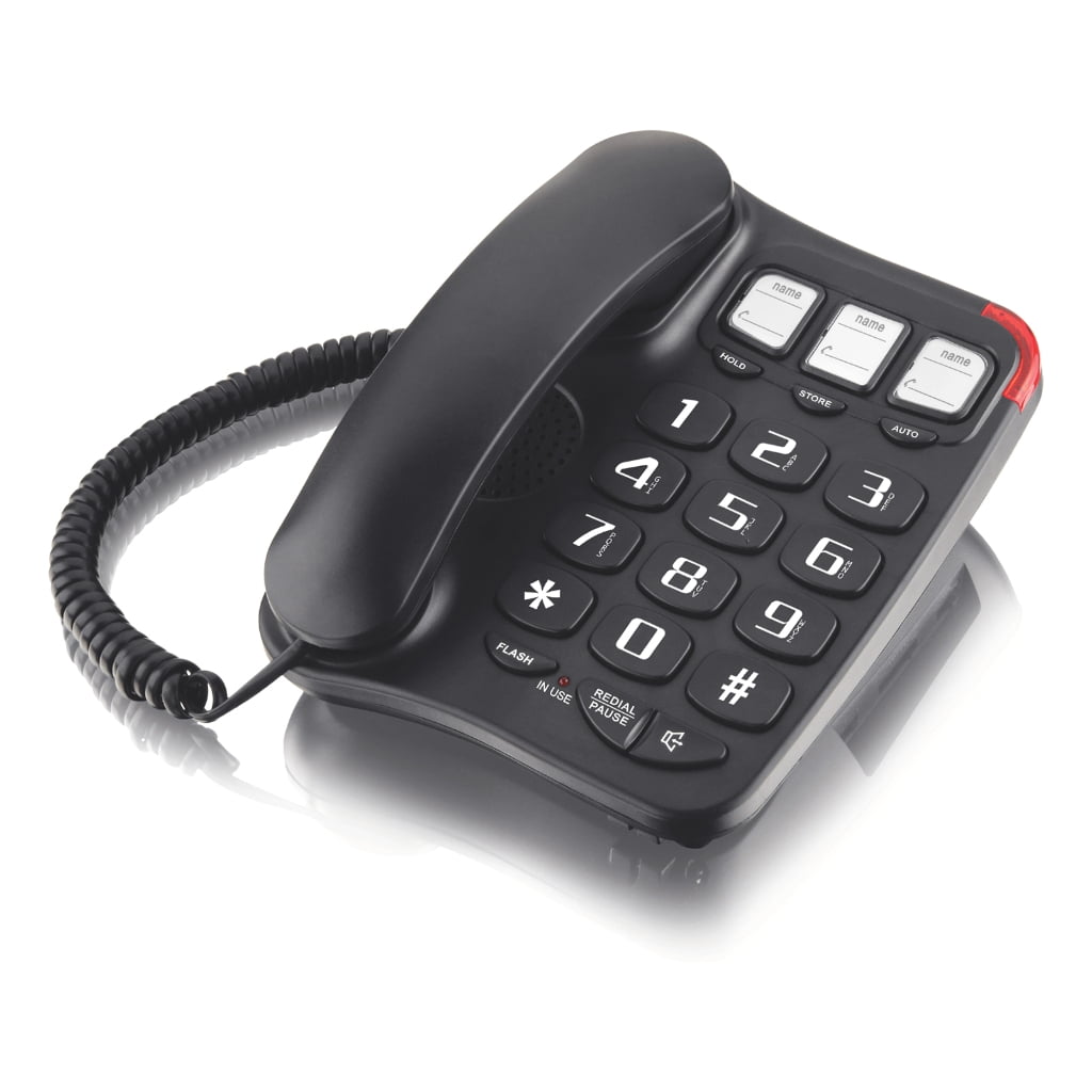 Fixed Landline Phone Big Button Amplified Home Phone with Loud Ringer