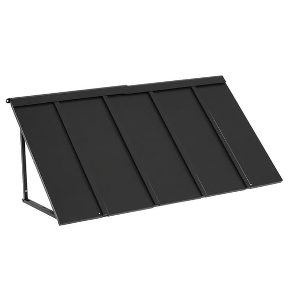 Fixed Metal Awning 56 x 24 in, Window Awning Door Canopy, Stable Triangle Steel Frame Awnings for Doors Exterior Rain, and Snow Sunlight Protection for Door Entrance, Windows, Porches, Balconies