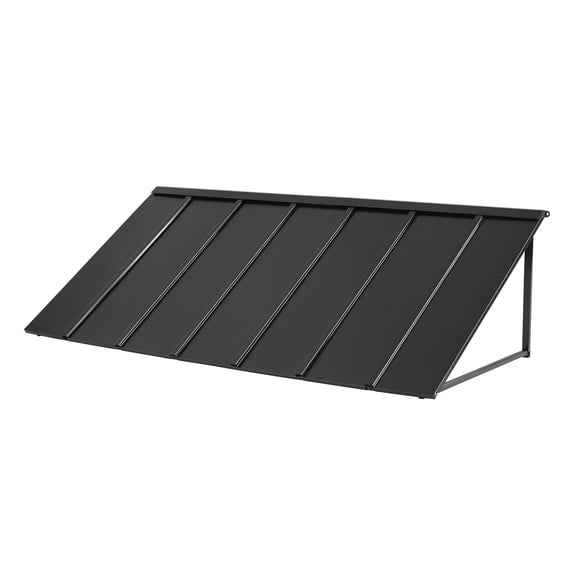 Fixed Metal Awning 80x36 Inches for Window & Door, Triangle Steel Frame, Rain Snow Sun Protection for Porch Patio Balcony
