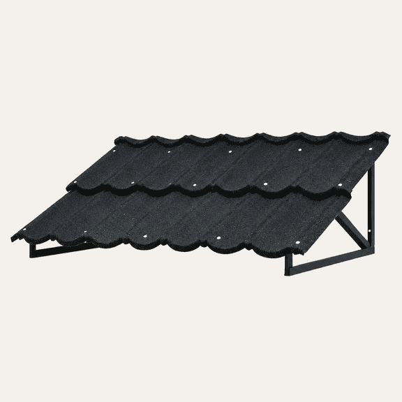 Fixed Metal Awnings for Door Entrance | Heavy Duty Material, Tile Shaped Design, Triangle Steel Frame, Thickened Steel Plate, Widely Application