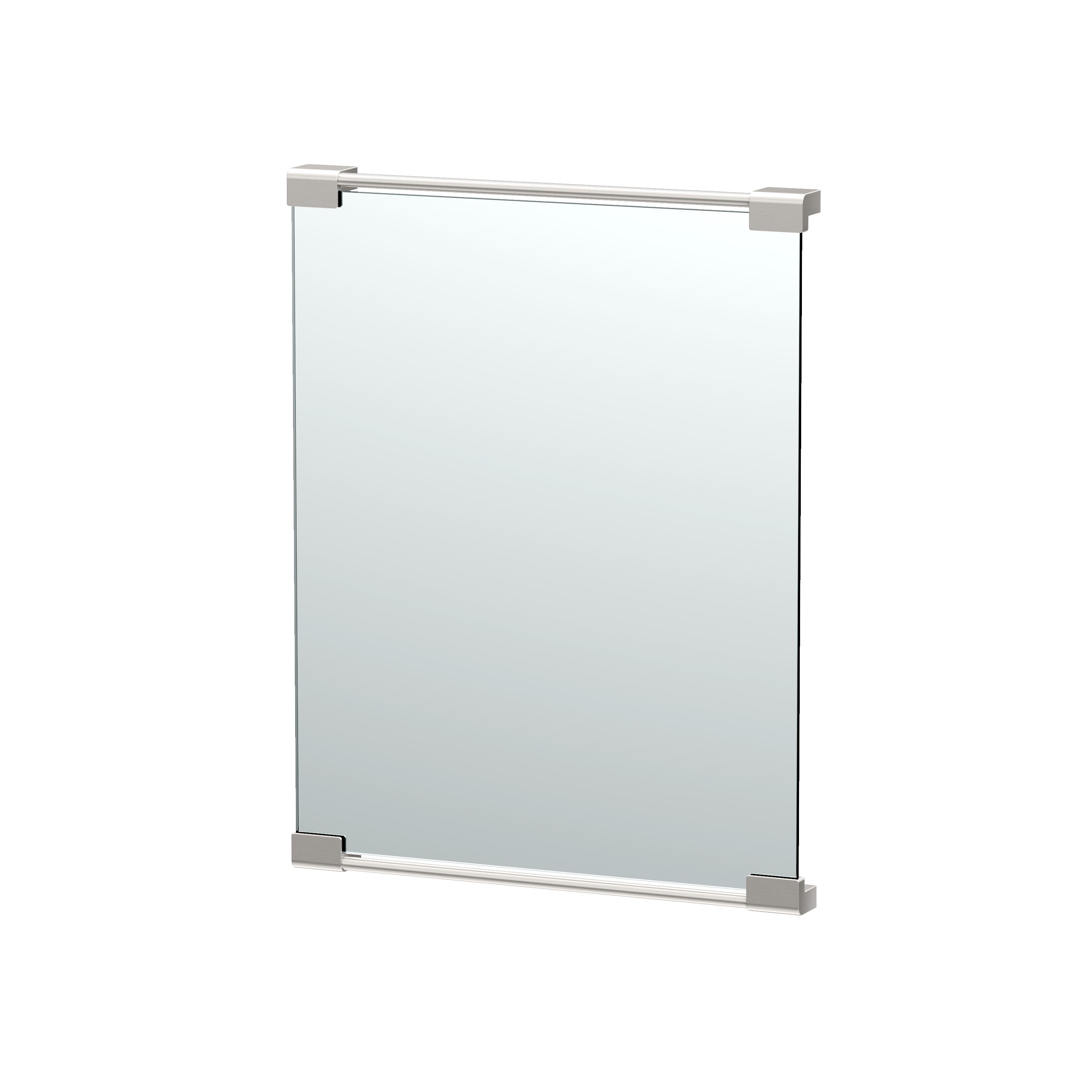 Sleek Satin Nickel Rectangular Wall Mount Vanity Mirror