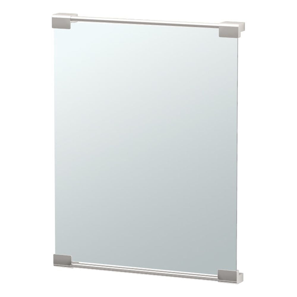 Sleek Satin Nickel Rectangular Wall Mount Vanity Mirror
