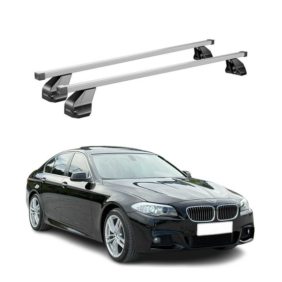 Fixed Point Rack For BMW 5 Series Sedan 2011-2016 Silver Cargo Carrier Cross Bar