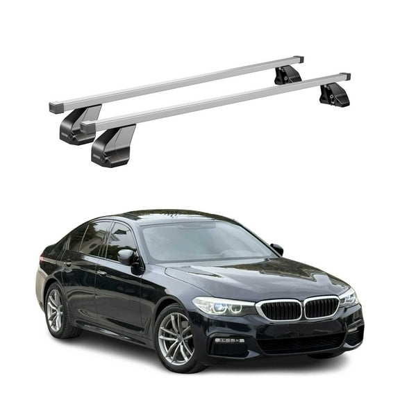 Fixed Point Rack For BMW 5 Series Sedan 2017-2023 Silver Cargo Carrier Cross Bar