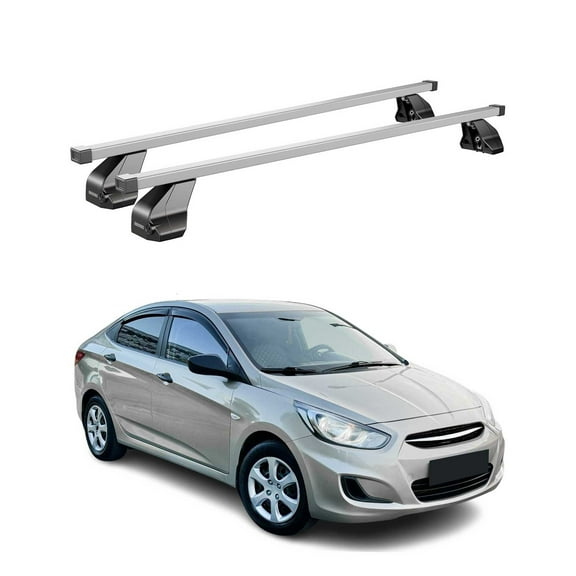 Fixed Point Rack For Hyundai Accent Hatchback 2012-2017 Silver Carrier Luggage