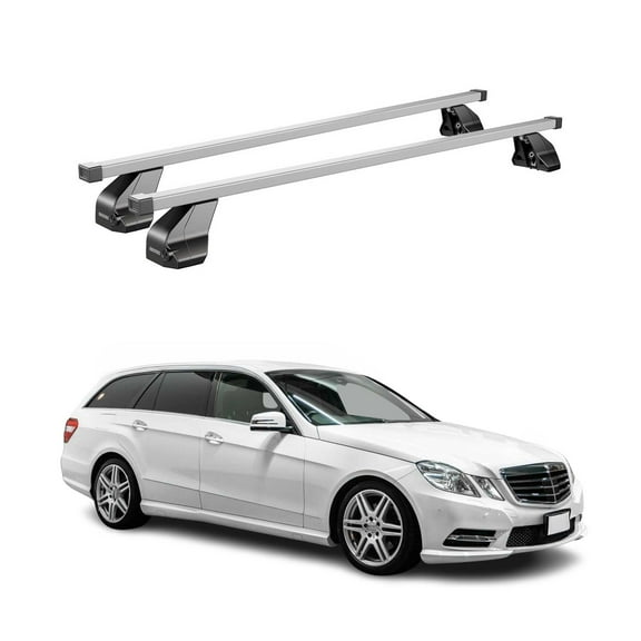 For 2010-2016 Mercedes E Class W212 Sedan Fix Point Roof Racks Steel Gray