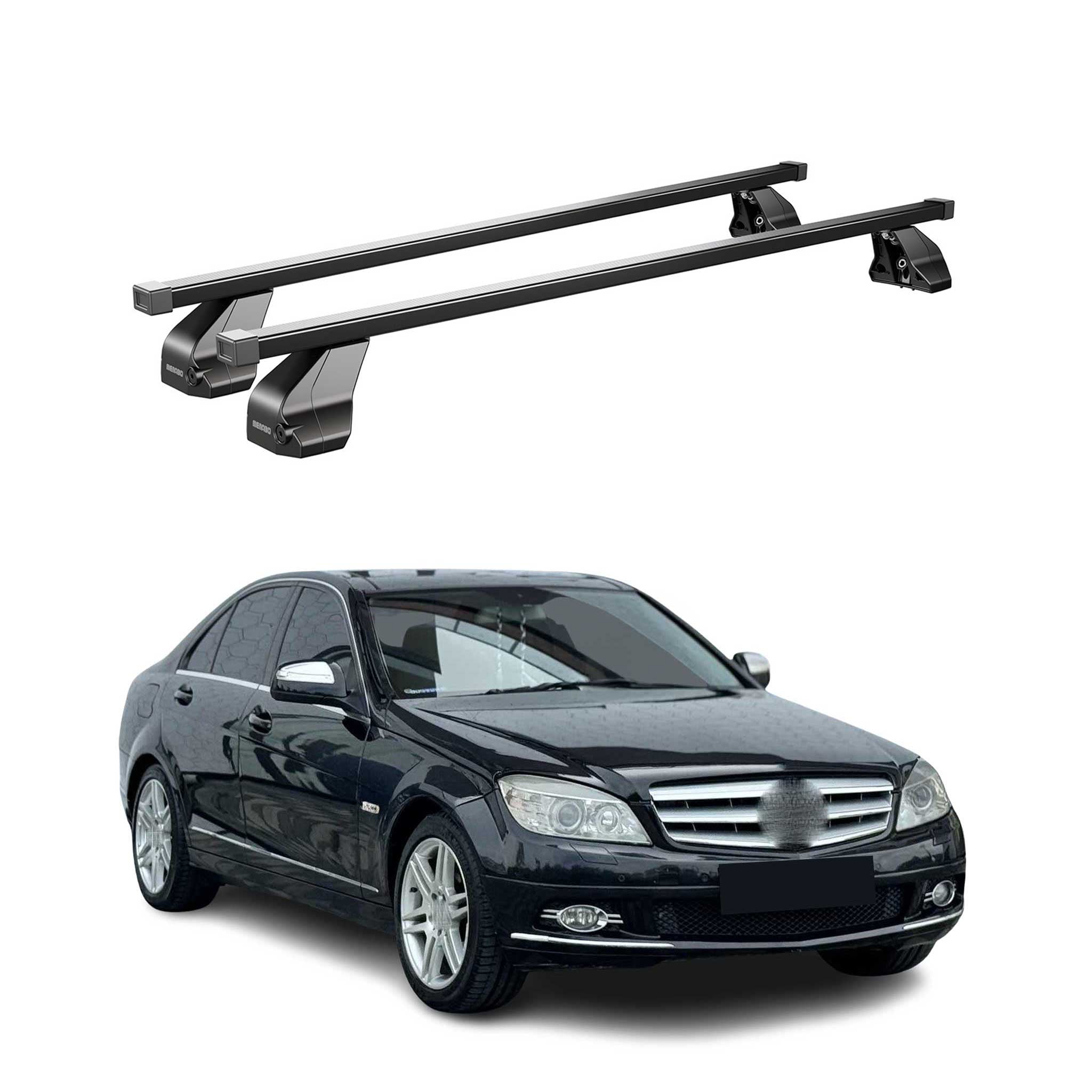 Fix Point Roof Racks for Mercedes C Class W204 Sedan 2010-2014 Steel Black