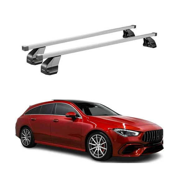 Fixed Point Rack For Mercedes CLA Shooting Brake 2019-2023 Silver Cargo Carrier