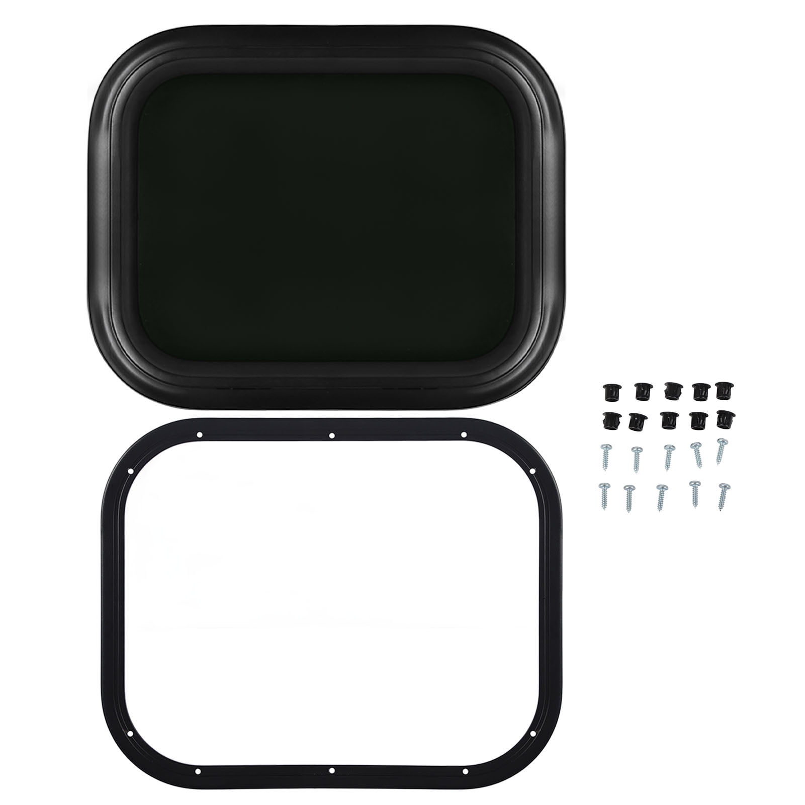 Fixed RV Window 500 X 300mm Aluminium Alloy Waterproof Black Round fixed-rv-window-500-x-300mm-aluminium-alloy-waterproof-black-round