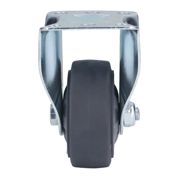 Fixed Rigid Plate Caster Stainless Steel TPR Quiet Directional Wheel for Trolleys Garages Cart and Workbench (4.3 in / 11 cm x 3.9 in / 10 cm)