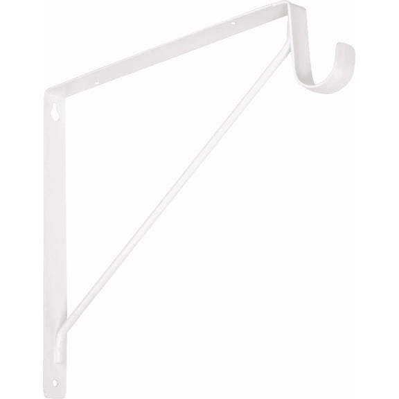 Fixed Shelf & Rod Bracket - Single Pack Home & Garage Storage, Stackable Design