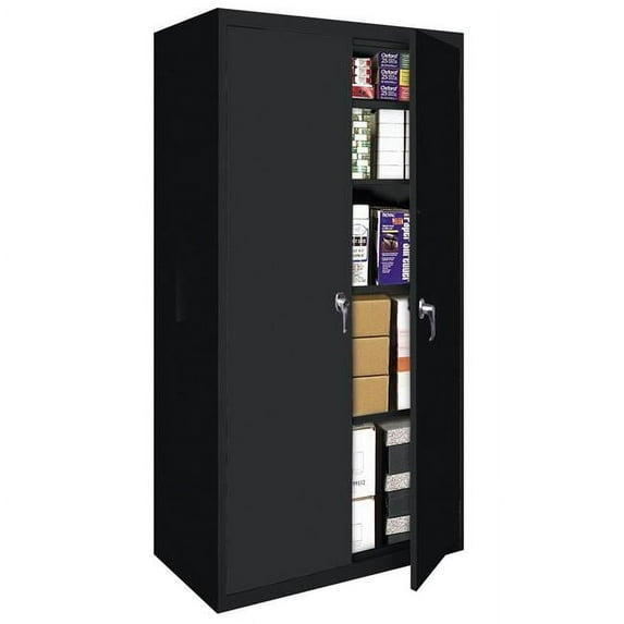 Fixed Shelf Storage Center - Walnut, 27 x 15 x 72 in.