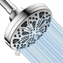 Fixed Showerheads,High Pressure Shower Head,5. 1" Rain Fixed Showerhead 8-Spray Setting Rainfall Shower Head with Adjustable Brass Swivel Ball Joint,Bathroom Showerhead For Low Flow Showers