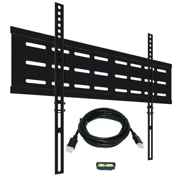 "Koramzi Fixed TV Wall Mount Bracket Low Profile Ultra Slim for 32-70"" TVs VESA 600x400 with 10FT HDMI Cable"