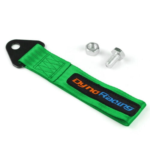 Fixed Tow Strap Car Racing Tuning Front Rear Recovery Bumper Hook Green