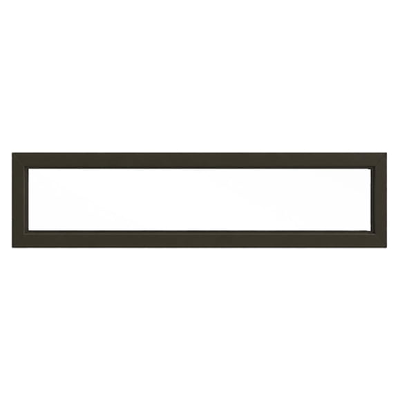 Fixed Transom Window, 47.5" x 11.5" - Clear Insulated Glass, Bronze Vinyl Frame, Replacement Retrofit Install - Natural Daylight Window for Bathrooms, Above-Door Transoms, Kitchen Cabinetry