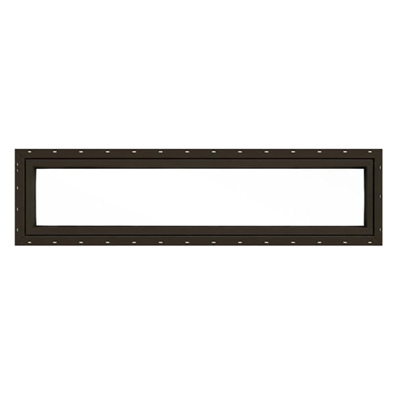 Fixed Transom Window, 47.5" x 11.5" - Energy-Efficient Low-E Insulated Glass, Bronze Vinyl Frame, New Construction Nail-Fin Install - Natural Daylight Window for Bathrooms, Above-Door Transoms