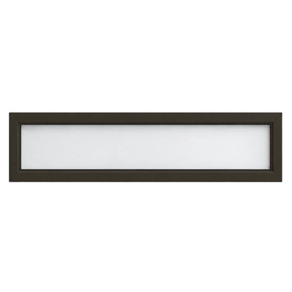Fixed Transom Window, 47.5" x 11.5" - Privacy Frosted Insulated Glass, Bronze Vinyl Frame, Replacement Retrofit Install - Natural Daylight Window for Bathrooms, Above-Door Transoms, Kitchen Cabinetry