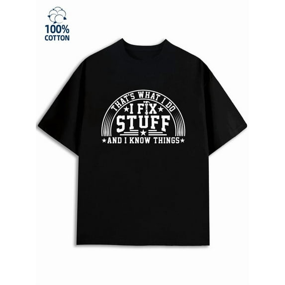 Fixer T-Shirt mens funny humor 180G 100% Cotton black y2k vintage Vintage Unisex Shirt Graphic Tee tshirts Casual Unisex Shirt Cotton tshirts Funny Unisex Shirt Crewneck tshirts