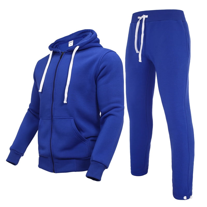 Fixha Men s Casual Tracksuits Long Sleeve Full Zip Hooded Athletic Sports Jogging Suits Sweatsuits for Men Burgundy XXL Walmart