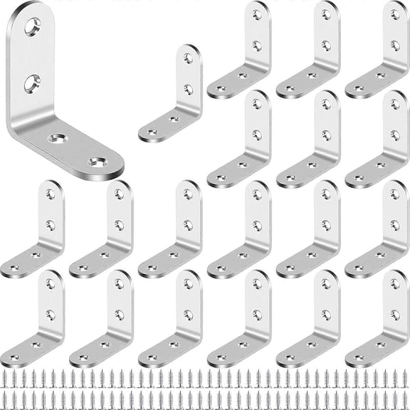 Fixing Bracket, 20 Pieces Stainless Steel Fixing Bracket, 40 * 40mm Right Corner Bracket, Corner Bracket, 90 Degree Metal L-Bracket, for Connecting o
