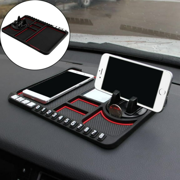 Fixing Clip Multifunctional Car Anti Slip Mat Auto Phone Holder Non Slip Sticky Anti Slide Phone Mount Silicone Car Pad Mat,Red Tool Fixing Clip