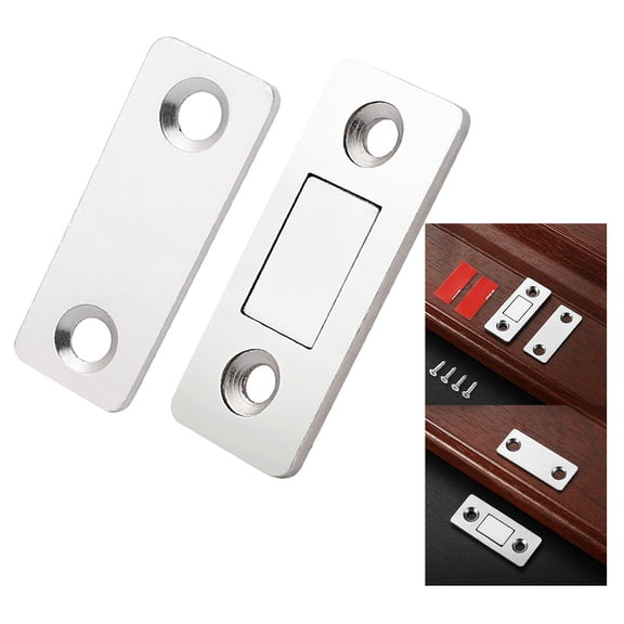 Fixing - Hidden Buckle for Cabinets and Drawers Stainless Steel Cabinet Door Catch for Slim and Frictionless, One Size, White