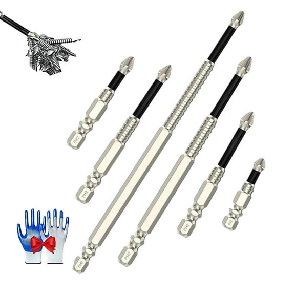 Fixion Tools Drill Bits, Fixion Tools Magnetic Drill Bits, K5 Impact Resistant Non Slip Bit, Rowgins High Magnetic Screw Driver Drill Bit Set 25 50 65 70 90 150mm Screwdriver Set for Repair