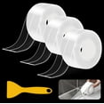 thumbnail image 1 of Fixmend Clear Caulk Tape, 3 Roll Transparent Strip Waterproof Self Adhesive, Caulking Sealant Tape for Kitchen, Countertop, Bathroom, Sink, Shower, Bathtub, Toilet Edge Protector(1.5" x 10.5Ft), 1 of 4