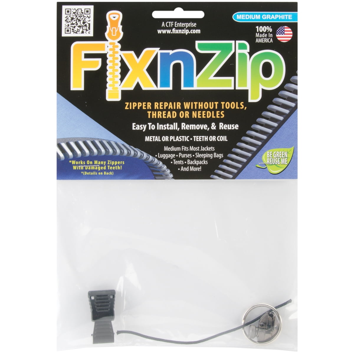 FixnZip Zipper Repair-Medium Graphite