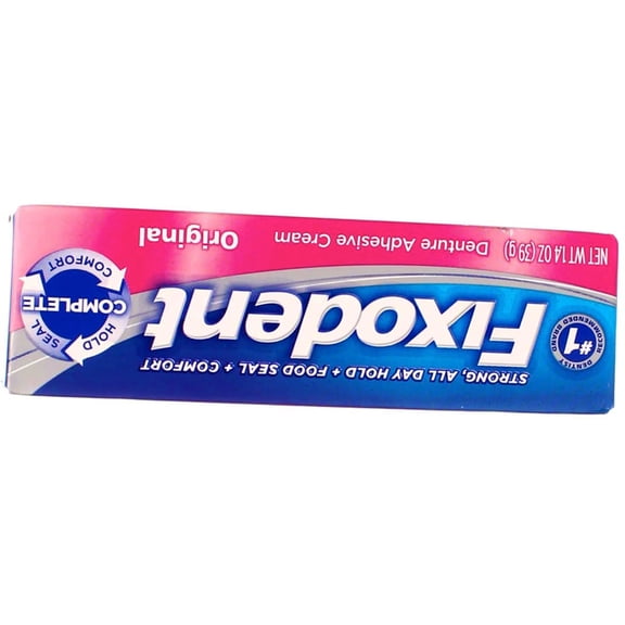 Fixodent Complete Denture Adhesive Cream, Original, 1.4 oz (5 Pack) (Bundle)