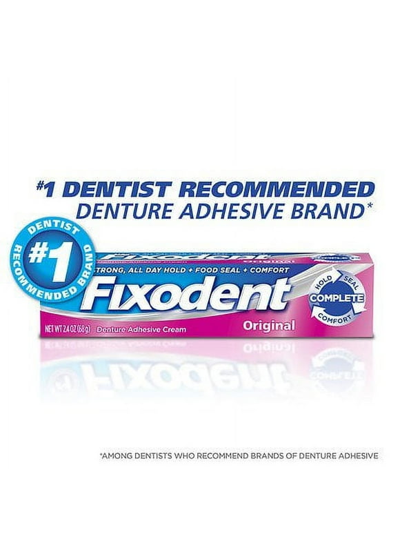 Fixodent Complete Denture Adhesive Cream, Original, 2.4 oz (3 Pack) (Bundle)