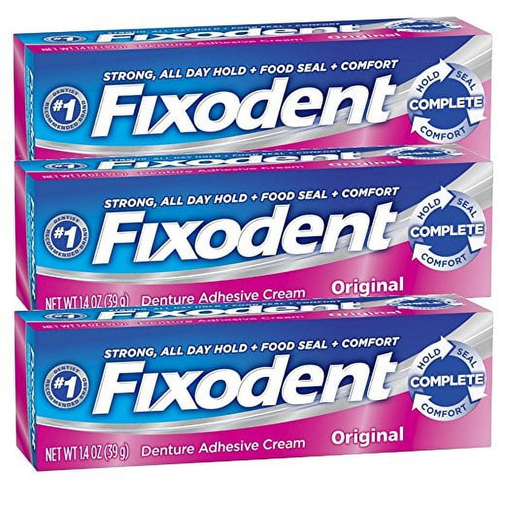 Fixodent Complete Original Denture Adhesive Cream 1.4 Oz - Set of 3