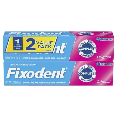 Fixodent Complete Original Denture Adhesive Cream, 2.4 oz, 2 Pk