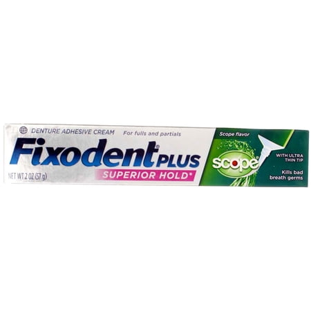Fixodent Control Denture Adhesive Cream Plus Scope Flavor 2 oz (Pack of 2)