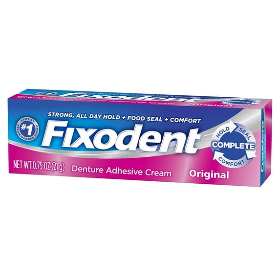 2 Pack - Fixodent Denture Adhesive Cream Original 0.75 oz Each