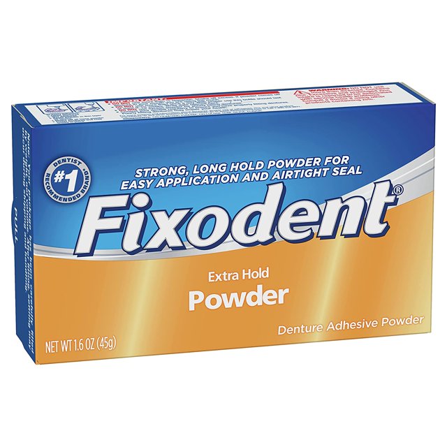 Fixodent Denture Adhesive Powder, Extra Hold 1.6 Oz