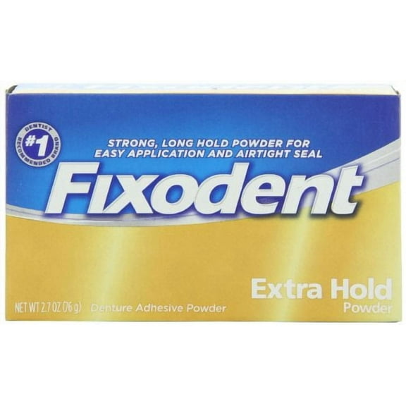 Fixodent Denture Adhesive Powder Extra Hold 2.70oz Each