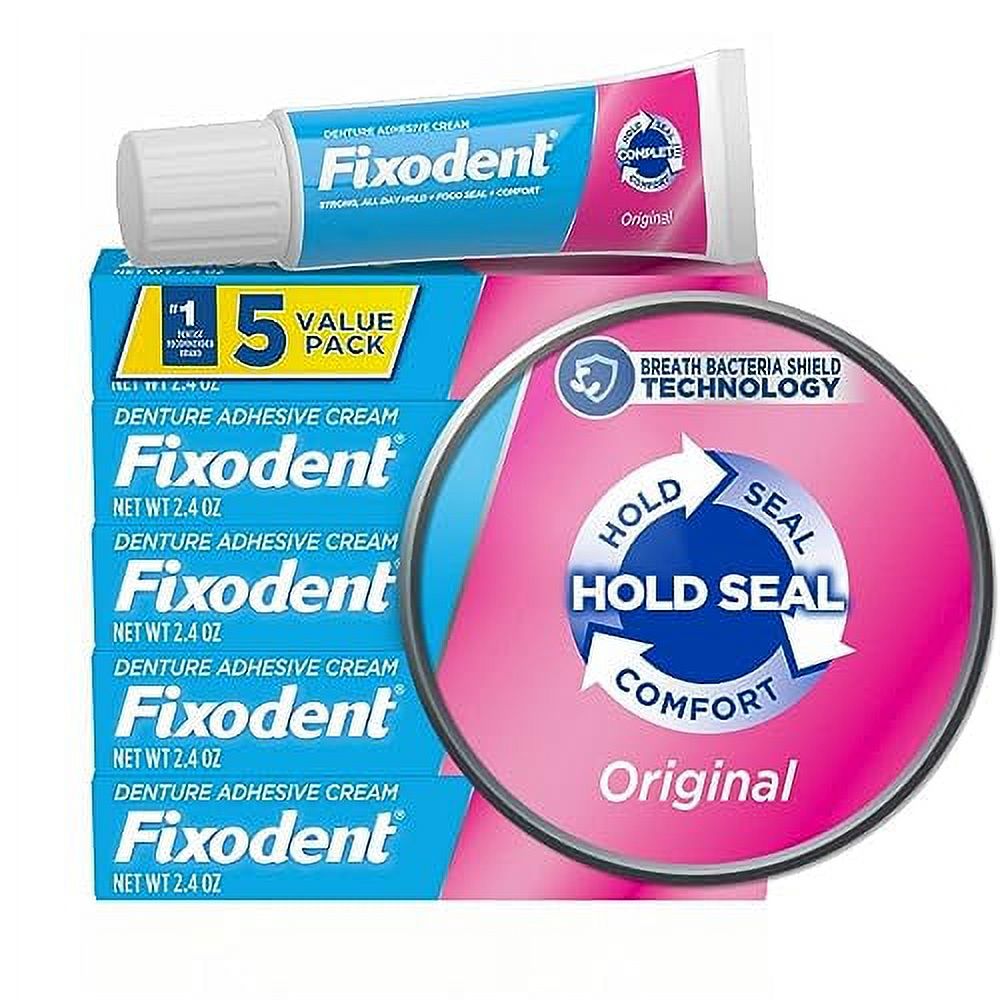 Fixodent Original Secure Denture Adhesive Cream for Full and Partial
