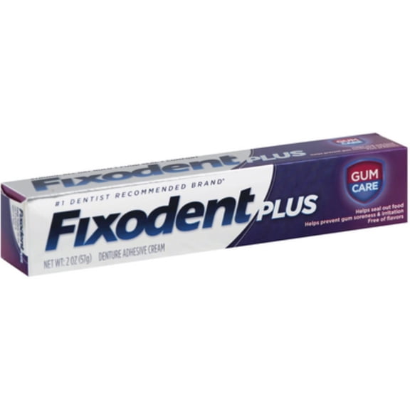 Fixodent Plus Denture Adhesive Cream 2 oz (Pack of 2)