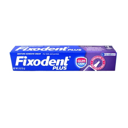 Fixodent Plus Superior Hold Hypoallergenic Denture Adhesive Cream Unflavored 2 oz