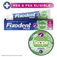 thumbnail image 1 of Fixodent Plus Scope Secure Denture Adhesive Cream, Denture Glue, 2.0 oz, 1 of 11