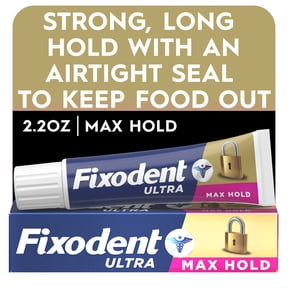 Fixodent Ultra Max Hold Secure Denture Adhesive Cream, 2.2 oz
